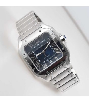 Cartier Santos Blue Dial 2022 Box and Papers